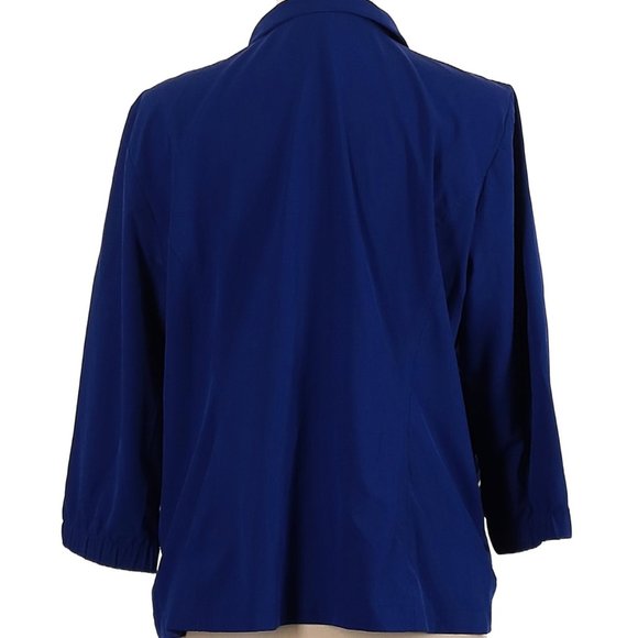 Zenergy by Chicos Blue Zip Jacket Size 2 Large 3/4 Sleeves Excellent Condition - Picture 3 of 8